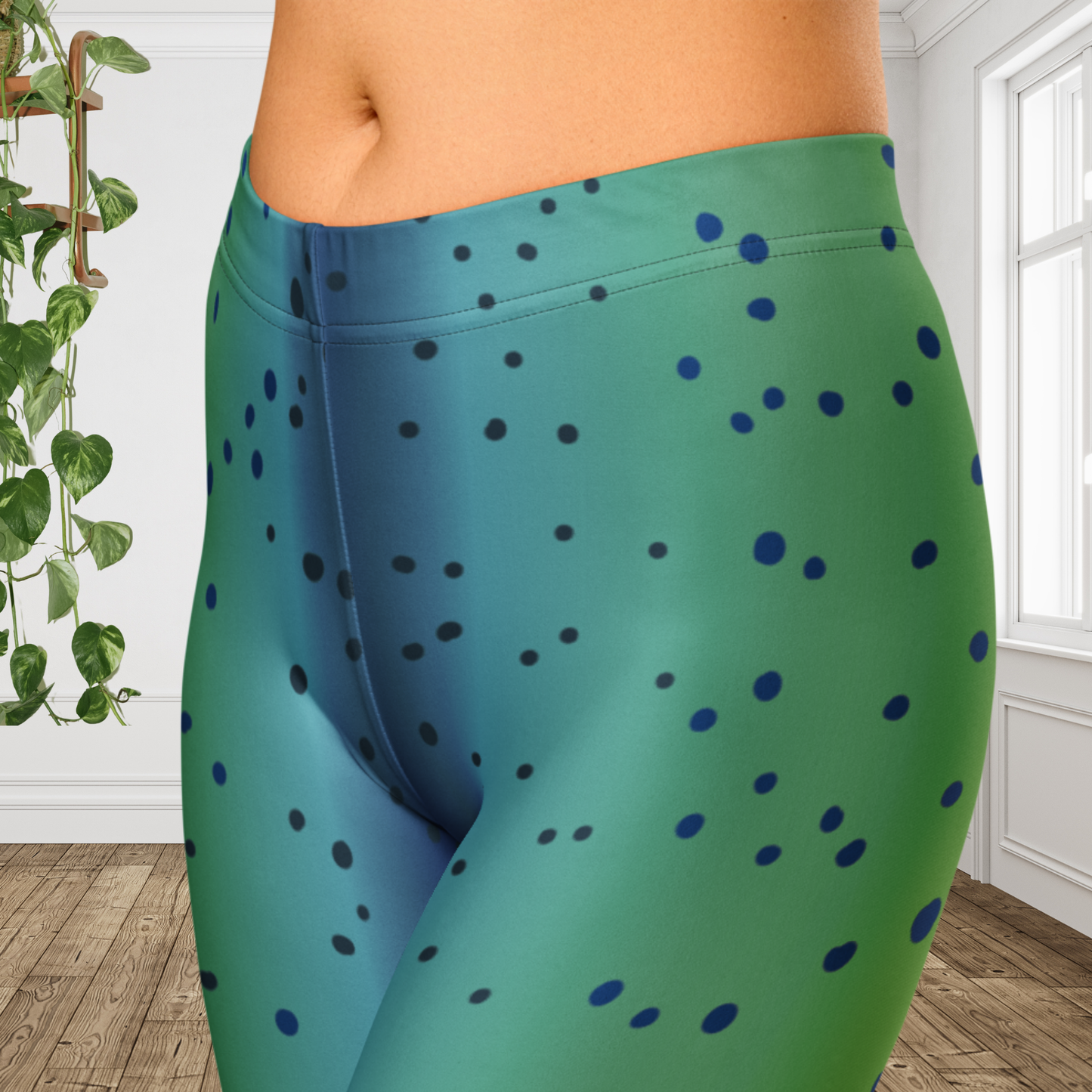 Mahi Mahi Capri Leggings | Coastal Fish Workout Pants | Ocean Beach Activewear