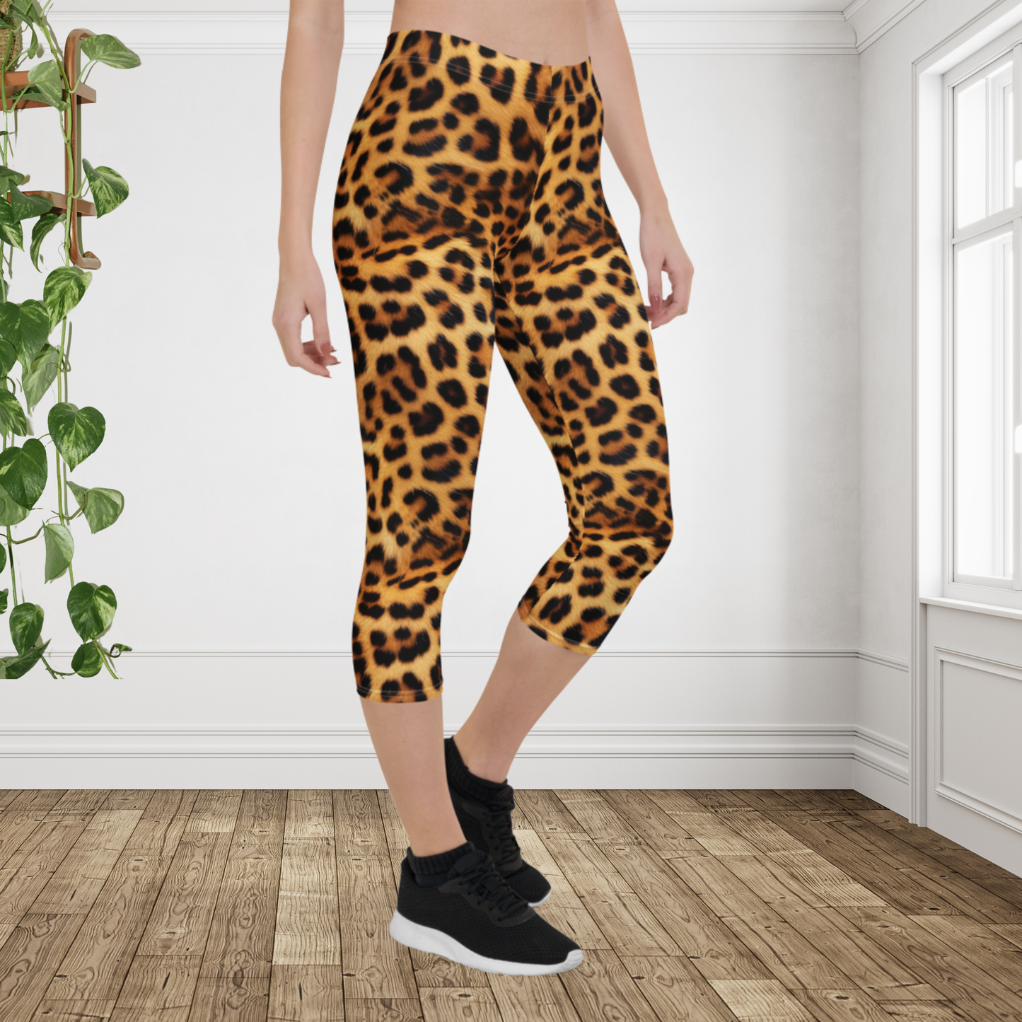 Leopard Print Capri Leggings | Womens Animal Print Workout Capris