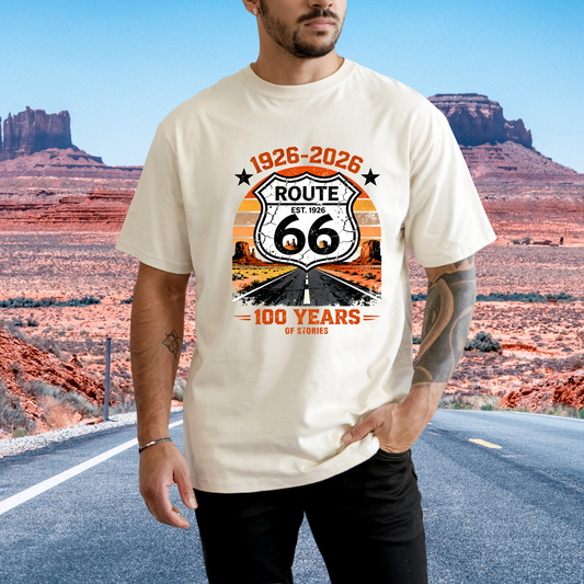 Route 66 Centennial Shirt | Route 66 100 Years Tee | Vintage Highway Graphic T Shirt | Comfort Colors Unisex Shirt