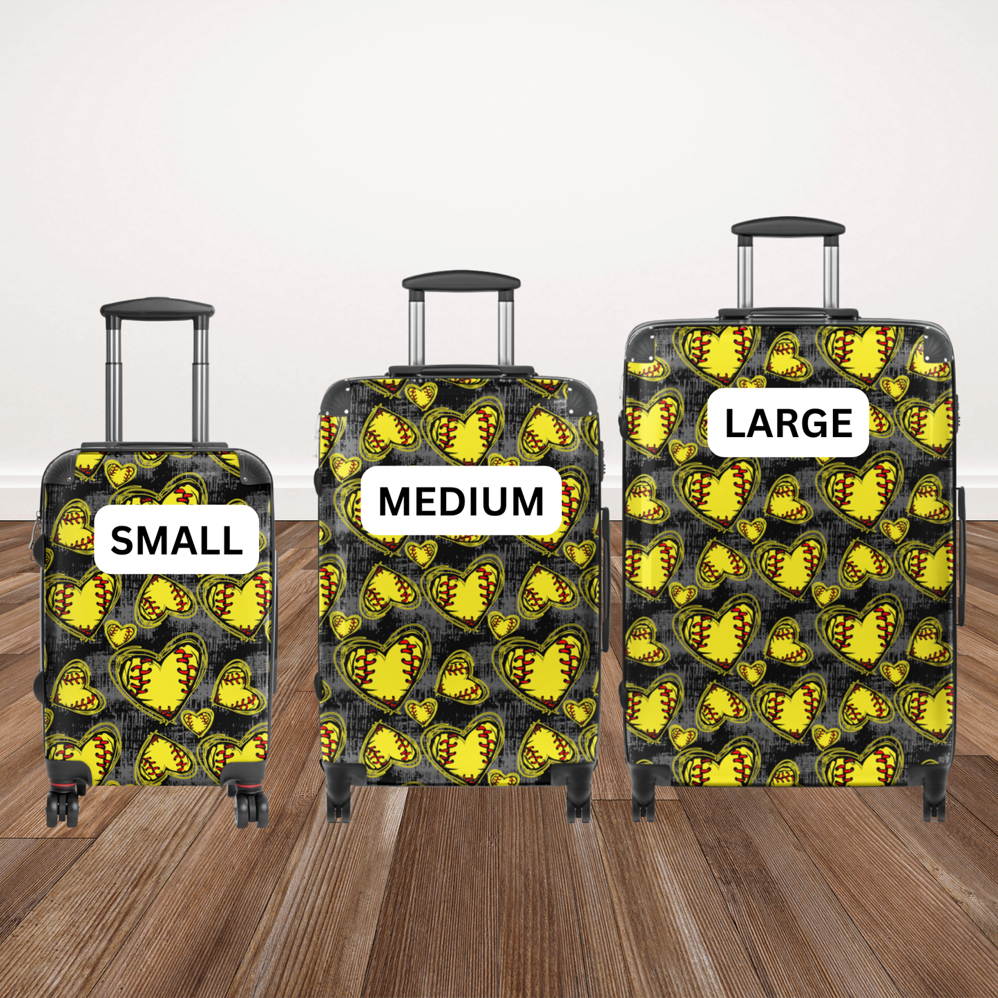 Softball Heart Suitcase | Softball Travel Luggage | Girls Softball Carry On | Softball Team Travel Bag | Sports Lover Gift