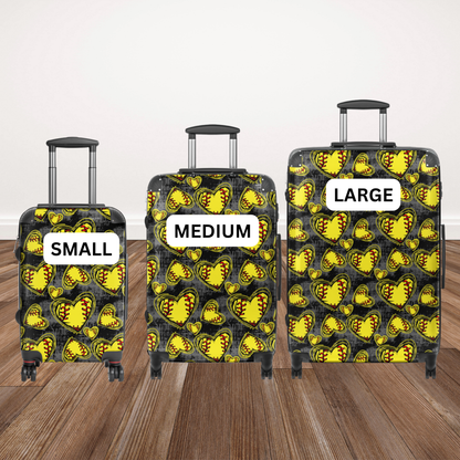 Softball Heart Suitcase | Softball Travel Luggage | Girls Softball Carry On | Softball Team Travel Bag | Sports Lover Gift