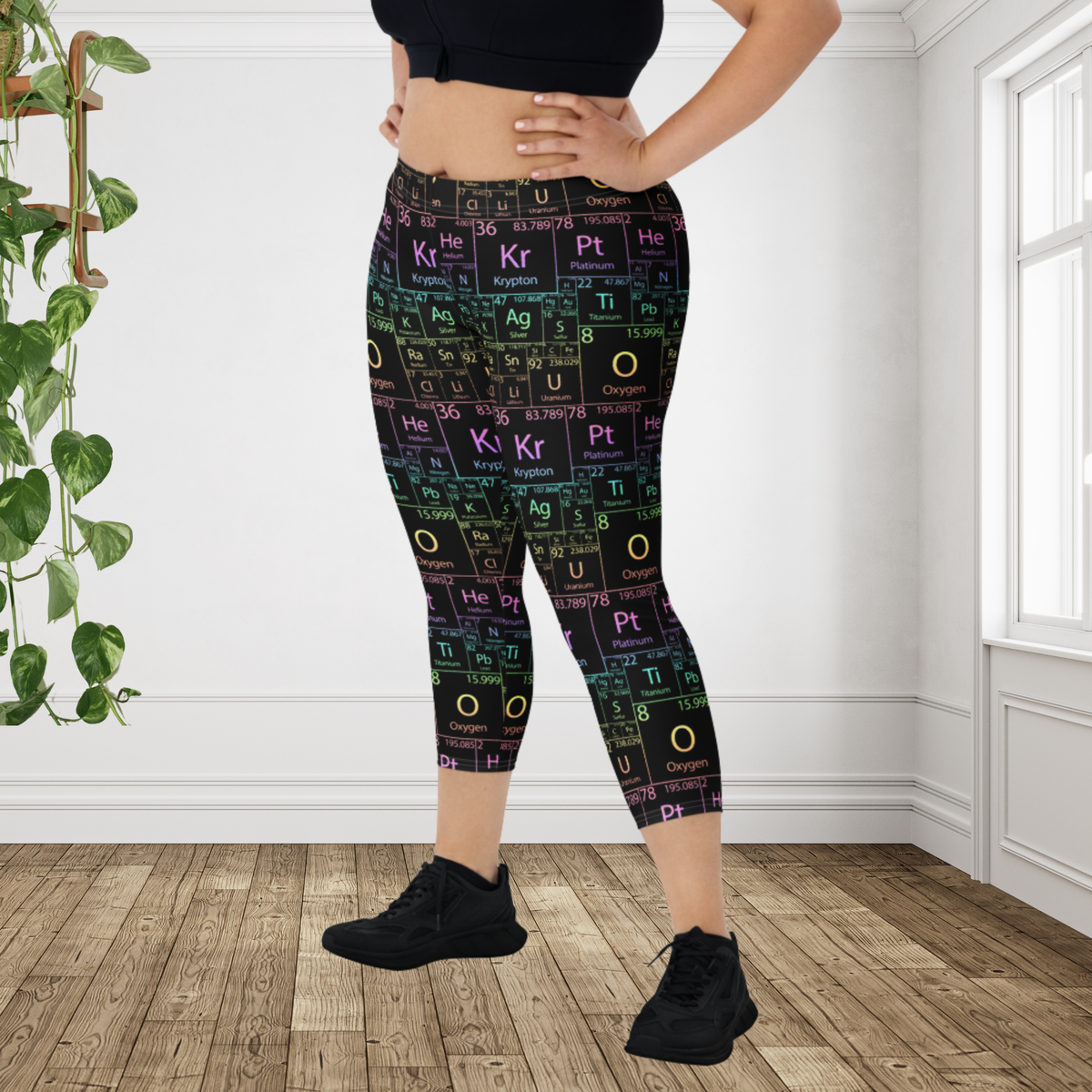 Periodic Table Capri Leggings | Science Teacher Leggings | Chemistry Workout Pants