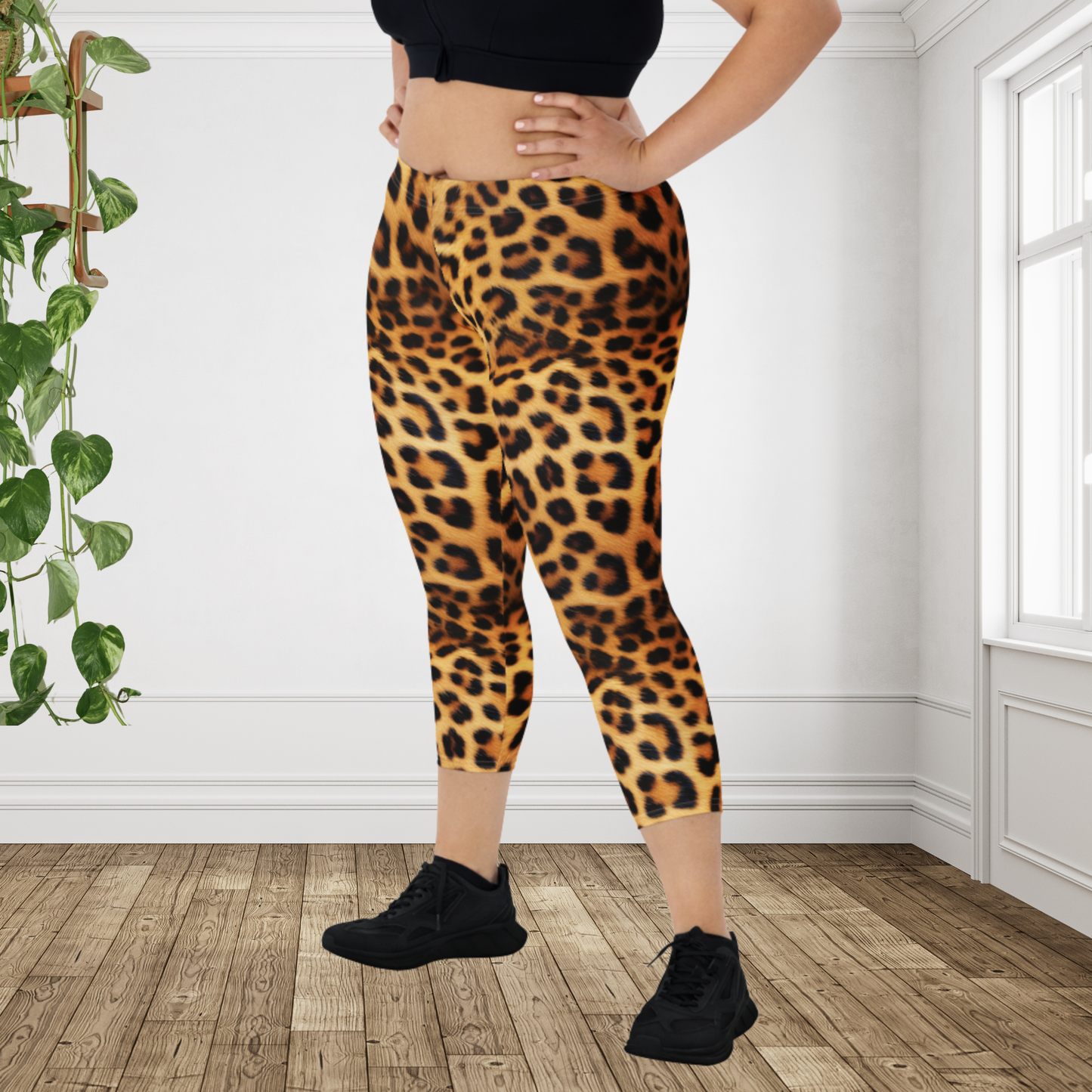 Leopard Print Capri Leggings | Womens Animal Print Workout Capris