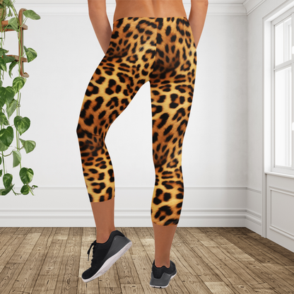 Leopard Print Capri Leggings | Womens Animal Print Workout Capris