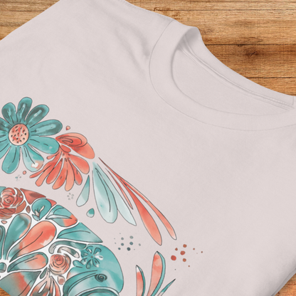 Floral Manatee Shirt | Coastal Wildlife Tee | Cute Sea Cow Graphic T Shirt | Ocean Lover Gift